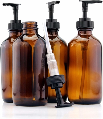 Botella plástica de la loción de Brown 500ml del ANIMAL DOMÉSTICO con la bomba negra de 28M M