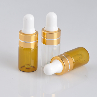 el aceite esencial 3ml embotella las botellas del dropper de ojo de cristal de Brown