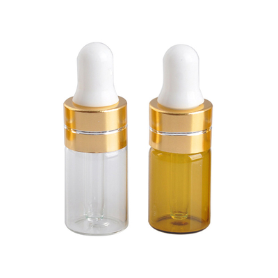 el aceite esencial 3ml embotella las botellas del dropper de ojo de cristal de Brown