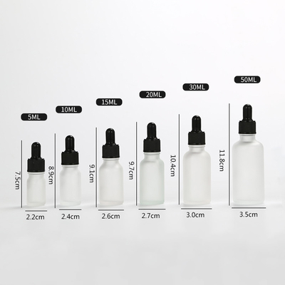 Botellas de aceite esencial de cristal heladas capacidad multi del dropper 5ml 10ml