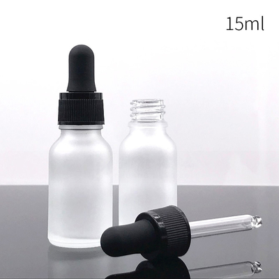Botellas de aceite esencial de cristal heladas capacidad multi del dropper 5ml 10ml