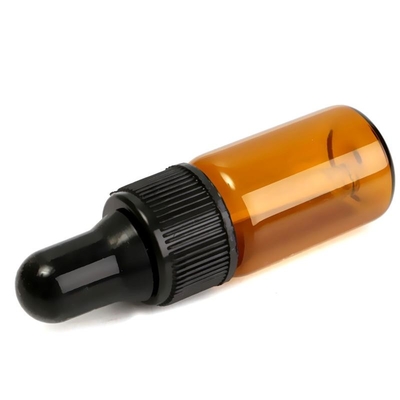 el aceite esencial 5ml embotella las pequeñas botellas de cristal del dropper de Brown