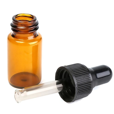 el aceite esencial 5ml embotella las pequeñas botellas de cristal del dropper de Brown
