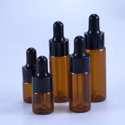 Botella de cristal del dropper de los cosméticos 10ml 15ml 20ml Brown para el aceite esencial
