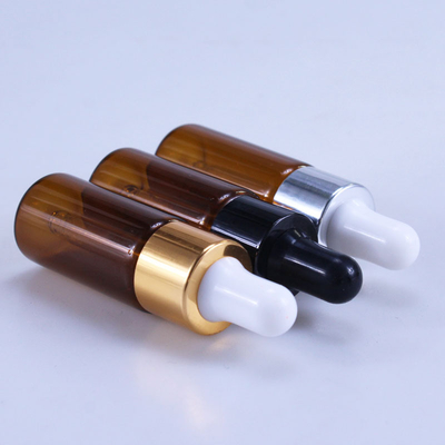 Botella de cristal del dropper de los cosméticos 10ml 15ml 20ml Brown para el aceite esencial