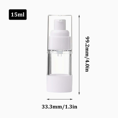 Cosmético de empaquetado de los PP 15ml de la botella privada de aire blanca plástica de la bomba