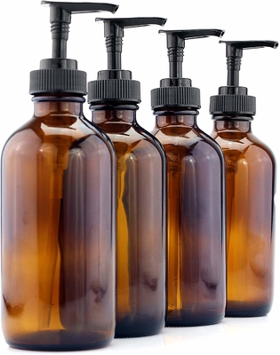 Botella plástica de la loción de Brown 500ml del ANIMAL DOMÉSTICO con la bomba negra de 28M M