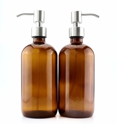 Botellas de la loción del vidrio de 500ML Brown con el dispensador de la bomba de 28m m