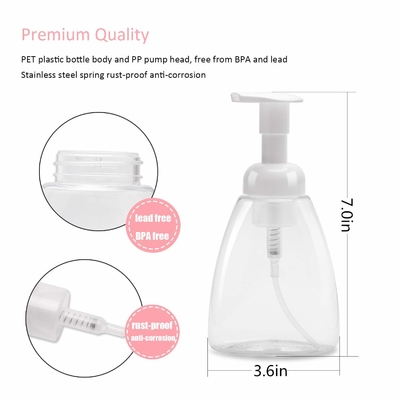 Botellas plásticas vacías transparentes de la loción 500ml con la bomba 28m m